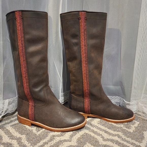 Joie Dark Brown Leather Boots - Picture 1 of 5
